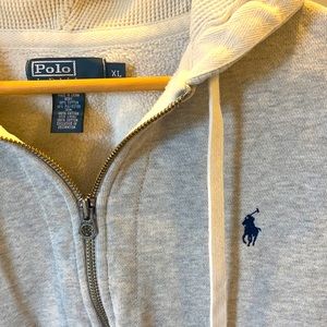 Ralph Lauren Polo Hooded Full Zip Gray Sweatshirt